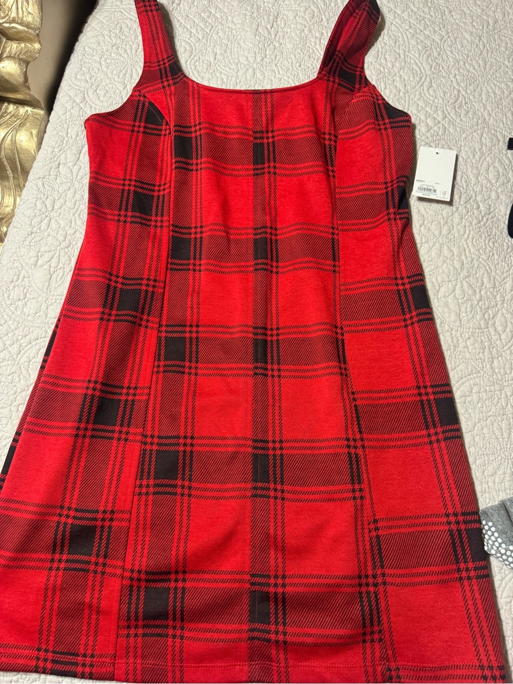 Kohl's Red and Black Plaid Sleeveless Girls Dress
